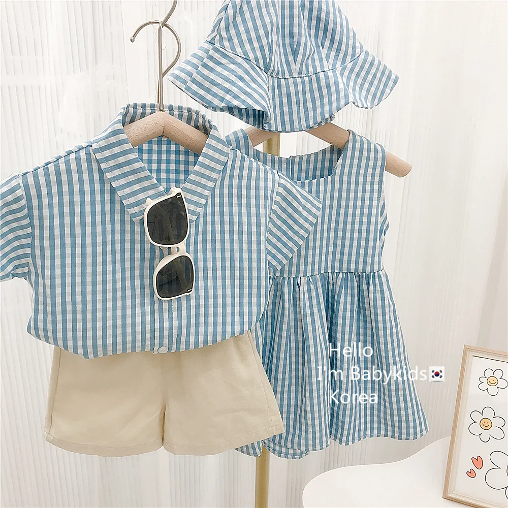 RAISE 2026 Summer Toddler Sibling Attire Fisherman's Hat Plaid Baby Girl Sundress Suits T-shirt Solid Shorts Infant Boy Outfits
RAISE 2026 Summer Toddler Sibling Attire Fisherman's Hat Plaid Baby Girl Sundress Suits T-shirt Solid Shorts Infant Boy Outfits