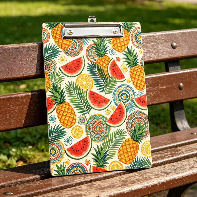 1pc A4 Bohemian Fruit-Themed Clip-on Writing Board Double-sided Printing Portable Organizer for Office & Study
1pc A4 Bohemian Fruit-Themed Clip-on Writing Board Double-sided Printing Portable Organizer for Office & Study