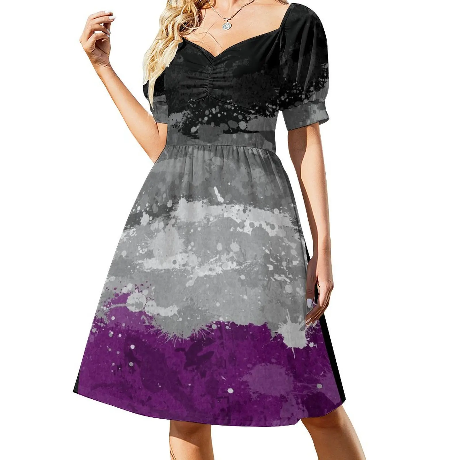 Abstract Paint Splatter Asexual Pride Flag Pattern Short Sleeved Dress party dresses women dresses for official occasions Dress
Abstract Paint Splatter Asexual Pride Flag Pattern Short Sleeved Dress party dresses women dresses for official occasions Dress