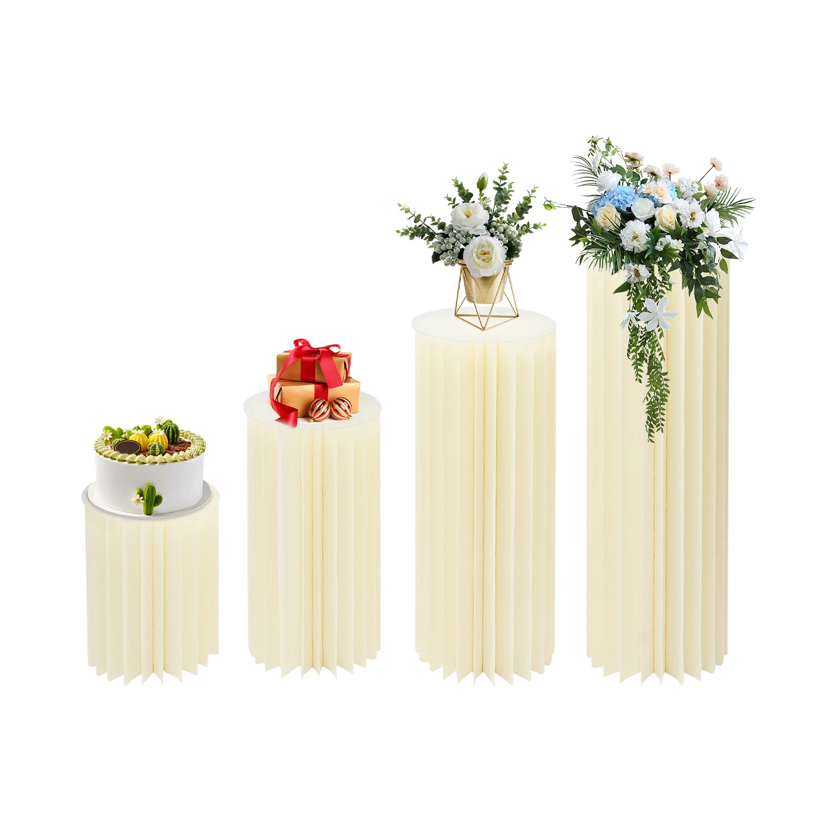 4PCS Foldable Wedding Cardboard Stand Birthday Party Dessert Table Columns Display Stand DIY Garden Decoration 40+60+80+100cm
4PCS Foldable Wedding Cardboard Stand Birthday Party Dessert Table Columns Display Stand DIY Garden Decoration 40+60+80+100cm