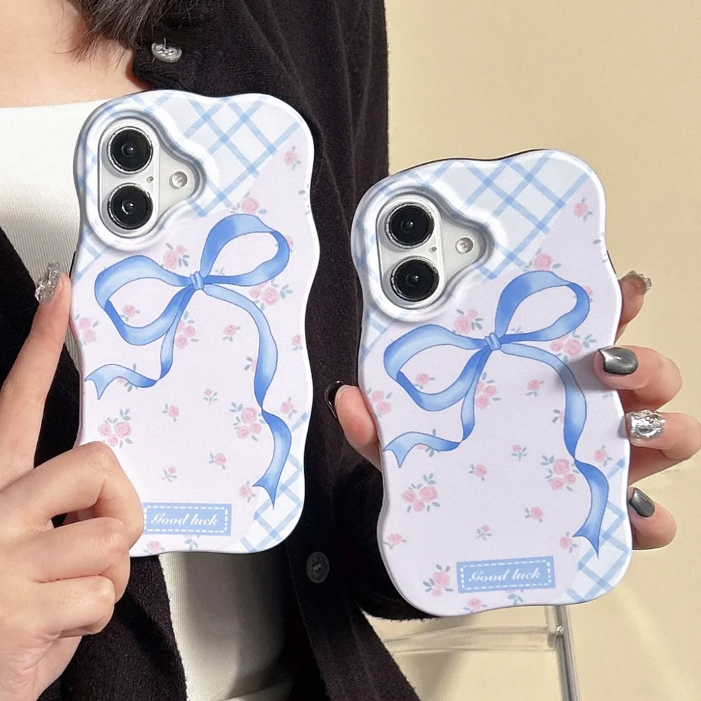 New INS Dual Layer 2 in 1 Blue Bow Floral Print Frosted Wave Shape Phone Case For iPhone 17 16 15 14 13 Pro Max Protective Cover
New INS Dual Layer 2 in 1 Blue Bow Floral Print Frosted Wave Shape Phone Case For iPhone 17 16 15 14 13 Pro Max Protective Cover
