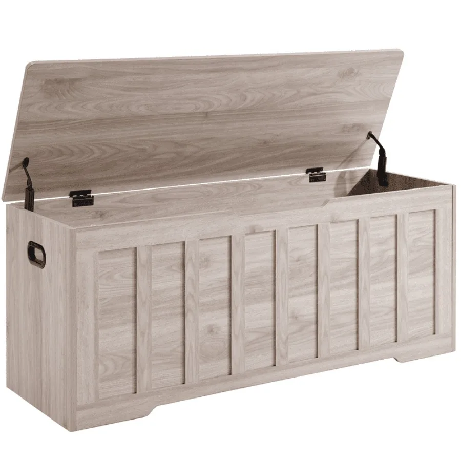Storage Bench with Safety Hinges and Non-Slip Bottom Holds 150lbs Ideal for Living Room or Bedroom Easy Assembly 47.2x15.7x19.1
Storage Bench with Safety Hinges and Non-Slip Bottom Holds 150lbs Ideal for Living Room or Bedroom Easy Assembly 47.2x15.7x19.1