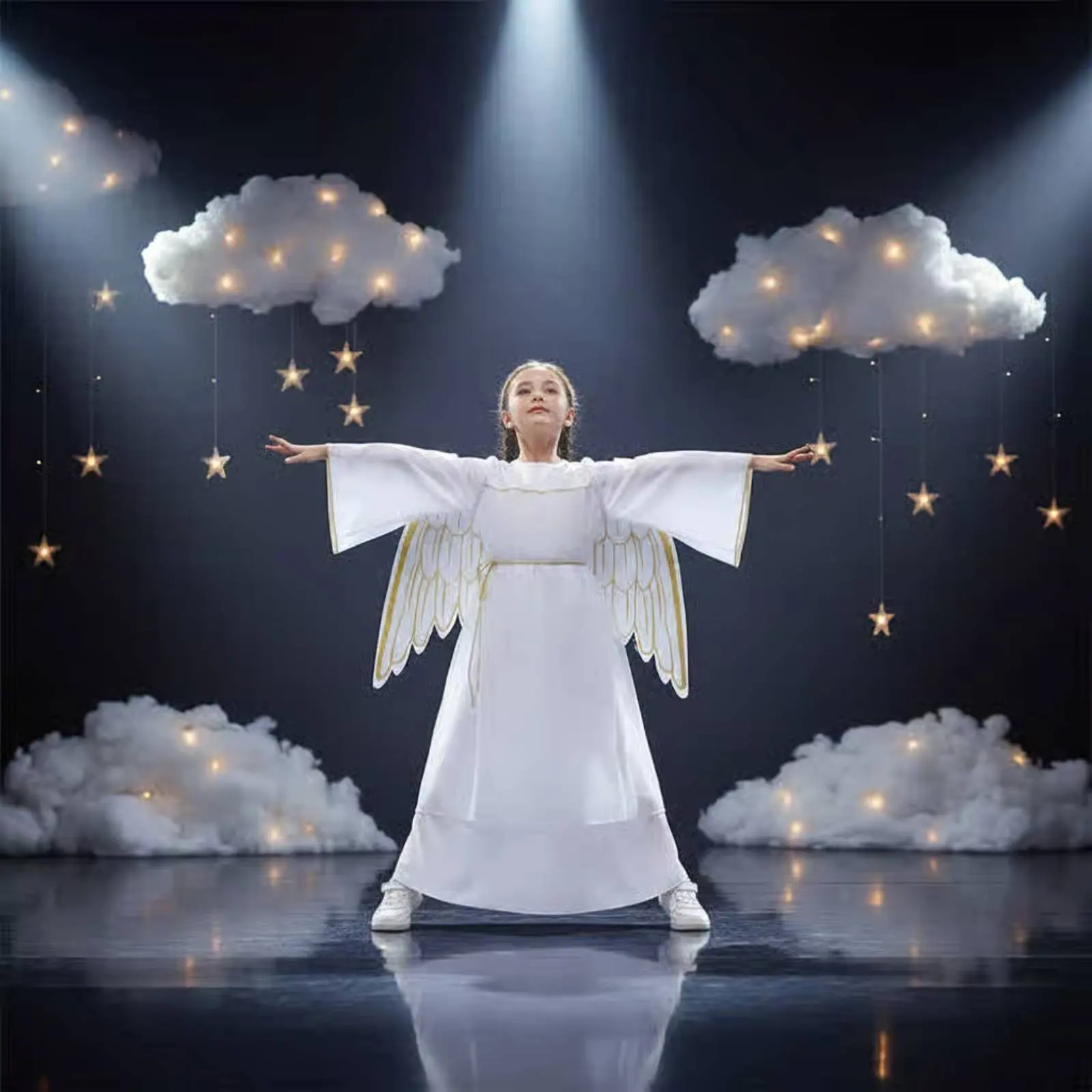 Celestial Costume with Feathered Appendages and Radiant Circlet Comfortable to Wear Kids Celestial Dress with Feathered
Celestial Costume with Feathered Appendages and Radiant Circlet Comfortable to Wear Kids Celestial Dress with Feathered