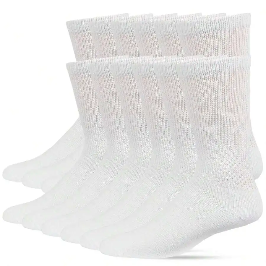 12 Pairs Cotton Crew Socks Non-Binding Comfortable Unisex For Men And Women Solid White
12 Pairs Cotton Crew Socks Non-Binding Comfortable Unisex For Men And Women Solid White