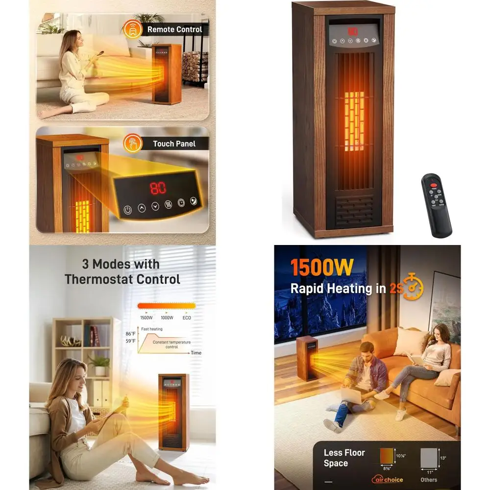 1500W Portable Infrared Heater with Remote and Thermostat for Quiet, Fast Heating in Rooms
1500W Portable Infrared Heater with Remote and Thermostat for Quiet, Fast Heating in Rooms