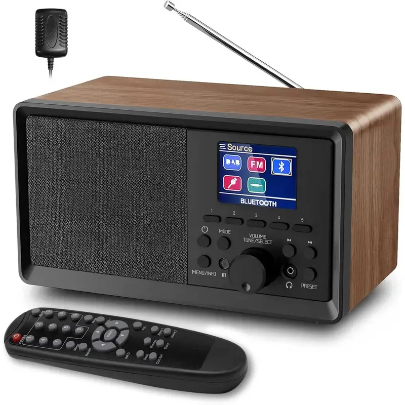 Retro Wood DAB/DAB+/FM Radio Bluetooth 5.0 Speaker,Multifunctional Radio with Remote,USB/AUX,Headphone Jack,Dual Alarm Home Gift
Retro Wood DAB/DAB+/FM Radio Bluetooth 5.0 Speaker,Multifunctional Radio with Remote,USB/AUX,Headphone Jack,Dual Alarm Home Gift