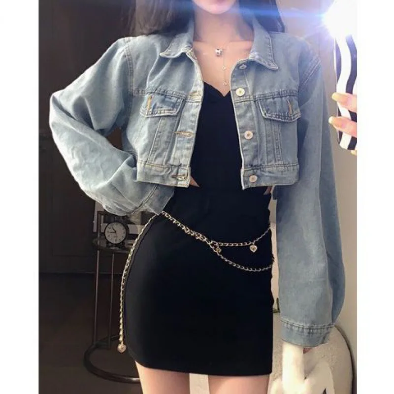Short Coats Women Denim Coat Casual Sexy Jeans Turn Down Collar Jackets Single Breasted Elegant Blue Autumn Spring Outerwear
Short Coats Women Denim Coat Casual Sexy Jeans Turn Down Collar Jackets Single Breasted Elegant Blue Autumn Spring Outerwear