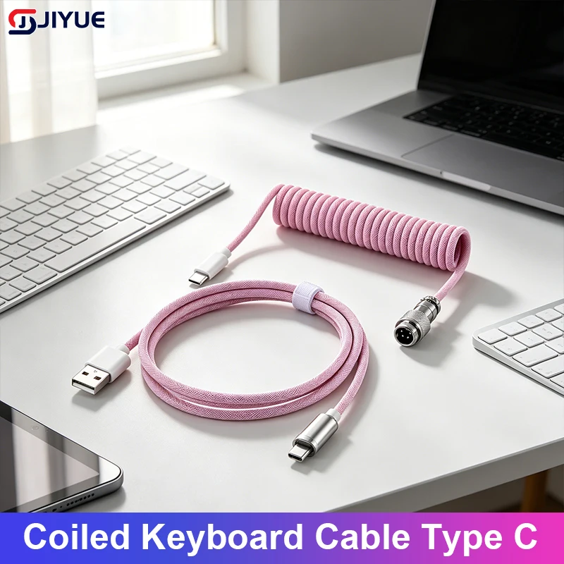 USB-C Coiled Keyboard Cable with Aviator Connector Mechanical Gaming Keyboard Wire Type-C Spring Coil Cord for Custom Keyboards
USB-C Coiled Keyboard Cable with Aviator Connector Mechanical Gaming Keyboard Wire Type-C Spring Coil Cord for Custom Keyboards