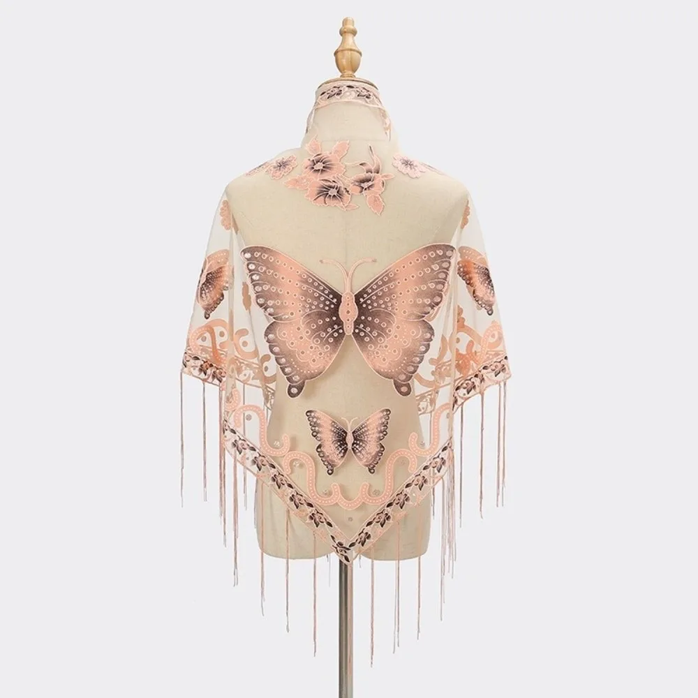 Luxury Flower Lace Hollow Scarf Polyester Embroidery Tassel Triangle Shawl Solid Color Butterfly Mesh Scarves Spring
Luxury Flower Lace Hollow Scarf Polyester Embroidery Tassel Triangle Shawl Solid Color Butterfly Mesh Scarves Spring