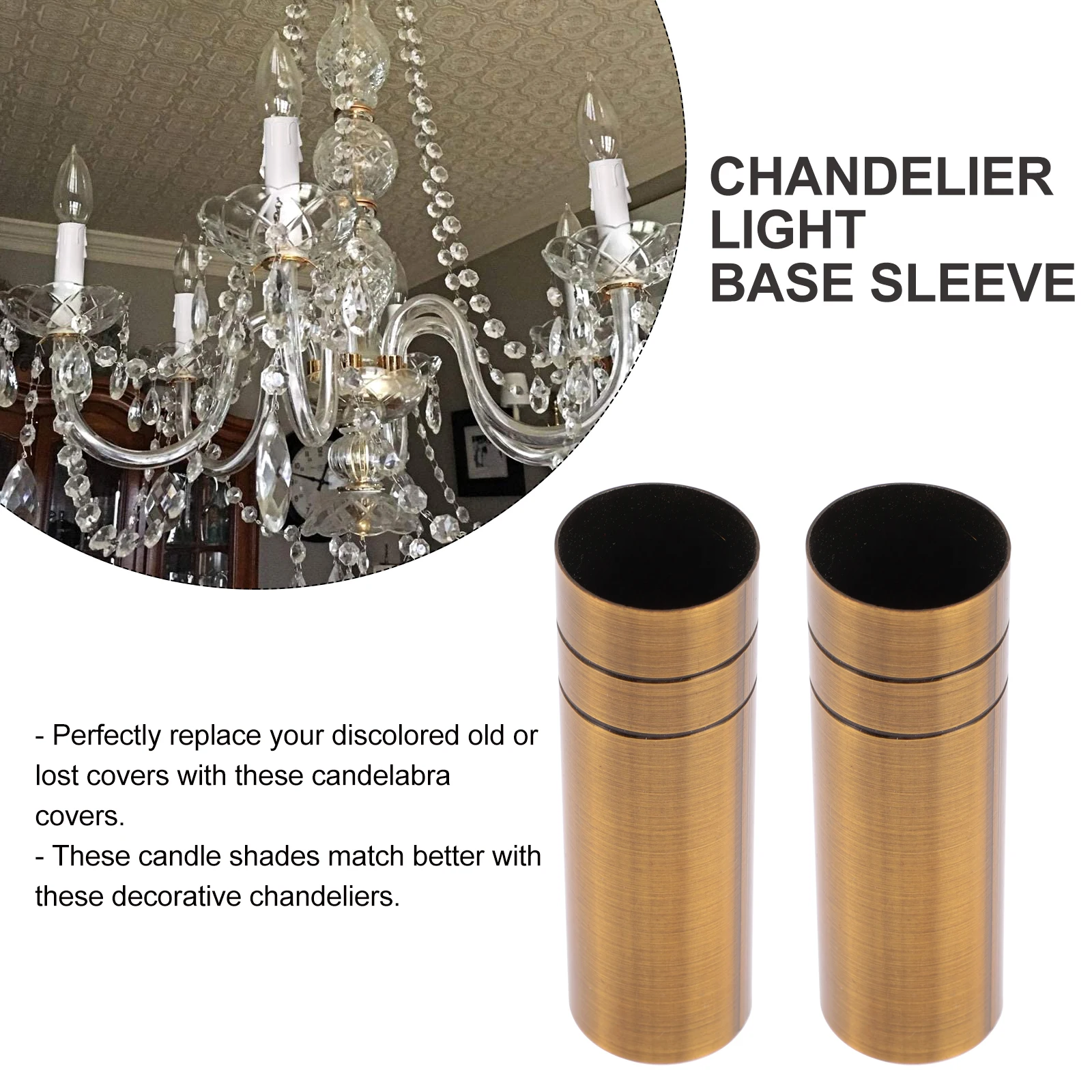 2Pcs Light Base Sleeve Thick Iron Golden Chandelier Bulb Cover Holder Tube Candelabra Lamp Parts DIY Hardware Accessories LED
2Pcs Light Base Sleeve Thick Iron Golden Chandelier Bulb Cover Holder Tube Candelabra Lamp Parts DIY Hardware Accessories LED