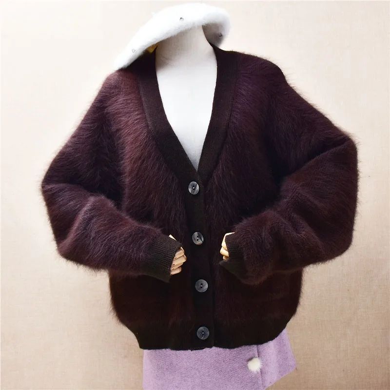 Ladies Women Autumn Winter Clothing Hairy Plush Mink Cashmere Knitted V-Neck Long Sleeves Loose Cardigans Sweater Jacket Coat
Ladies Women Autumn Winter Clothing Hairy Plush Mink Cashmere Knitted V-Neck Long Sleeves Loose Cardigans Sweater Jacket Coat
