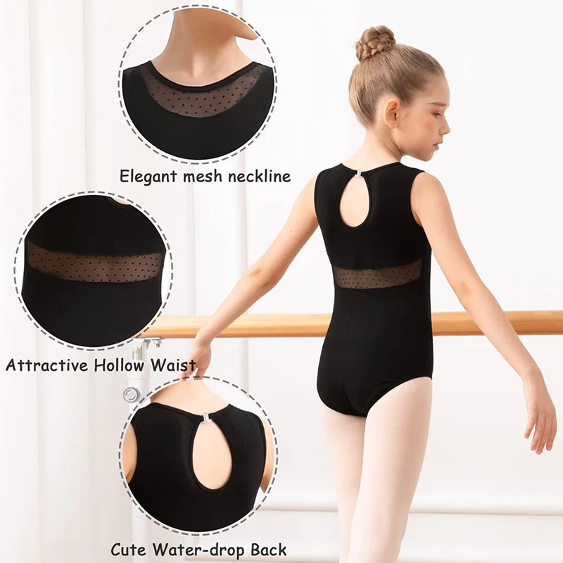 Girls Sleeveless Camisole Ballet Dance Leotards for girls Gymnastics Tank Tops with Water-drop Hollow Back and Soft Lining
Girls Sleeveless Camisole Ballet Dance Leotards for girls Gymnastics Tank Tops with Water-drop Hollow Back and Soft Lining