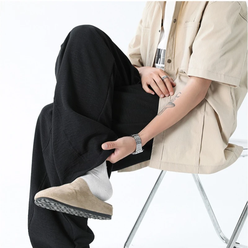 Wide Leg Faux Linen Pants Men's Korean Fashion Loose Suit Trousers Casual Draped Baggy Beige Wide Pant Male Streetwear Trousers
Wide Leg Faux Linen Pants Men's Korean Fashion Loose Suit Trousers Casual Draped Baggy Beige Wide Pant Male Streetwear Trousers