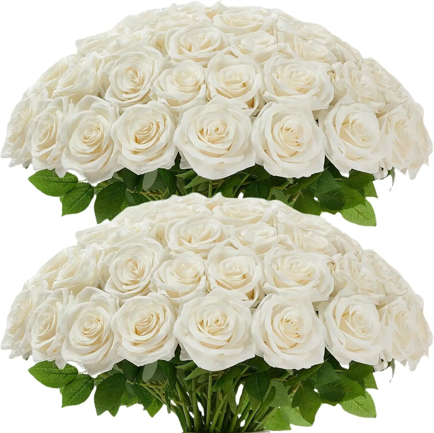100 Pcs White Rose Artificial Flowers Bulk, Ivory Silk Fake Roses with Long Stem for Wedding Decoration, Bridal Bouquets
100 Pcs White Rose Artificial Flowers Bulk, Ivory Silk Fake Roses with Long Stem for Wedding Decoration, Bridal Bouquets