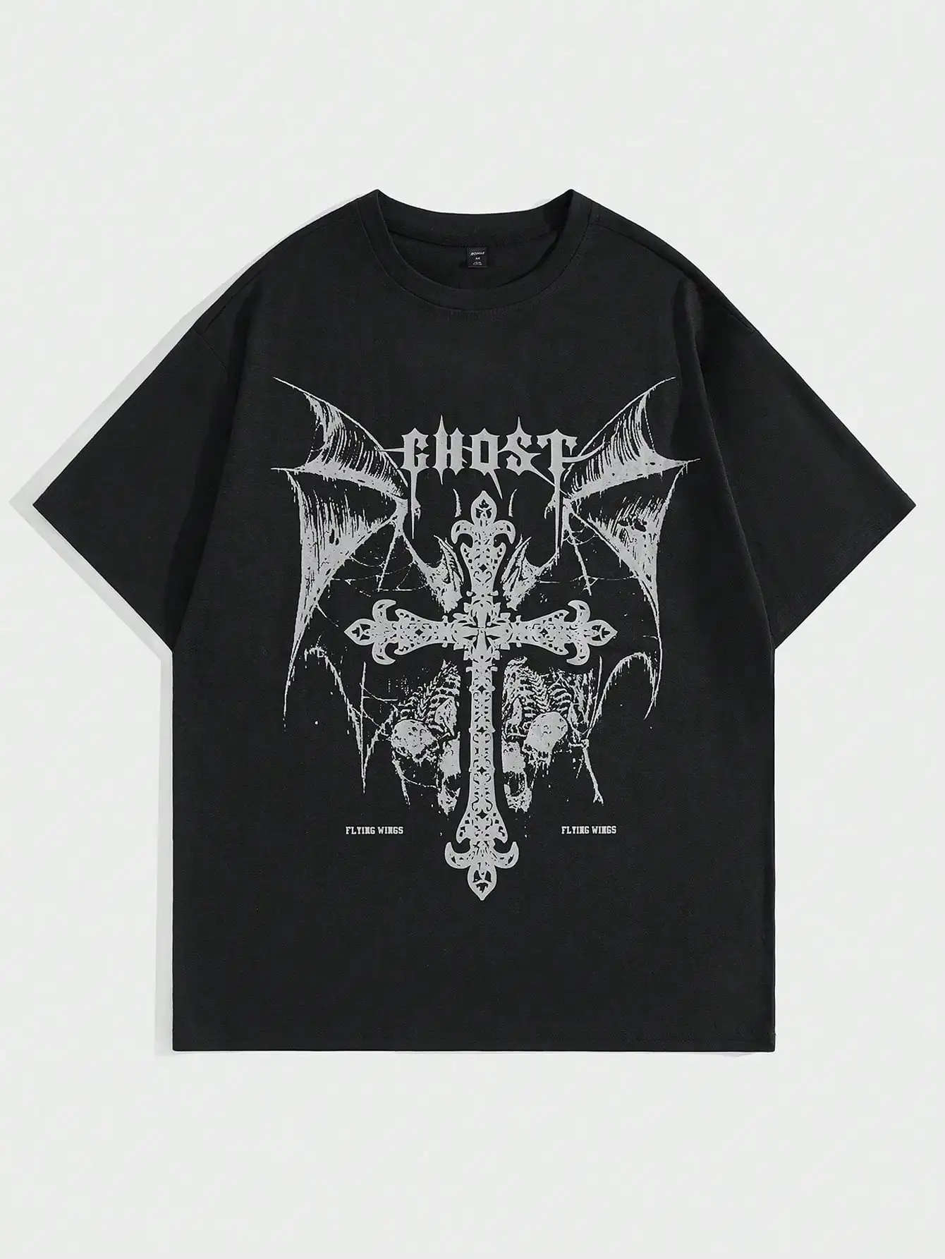 American devil wings cross pattern printed short-sleeved men and women retro dark style t-shirt high street couple niche tops
American devil wings cross pattern printed short-sleeved men and women retro dark style t-shirt high street couple niche tops