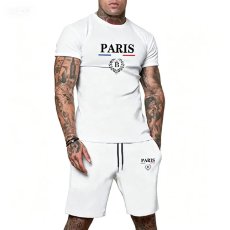 Breathable Men T-shirt & Shorts Set Round Neck Letter Print Drawstring Elastic Waist Loose Summer Casual Clothes
Breathable Men T-shirt & Shorts Set Round Neck Letter Print Drawstring Elastic Waist Loose Summer Casual Clothes