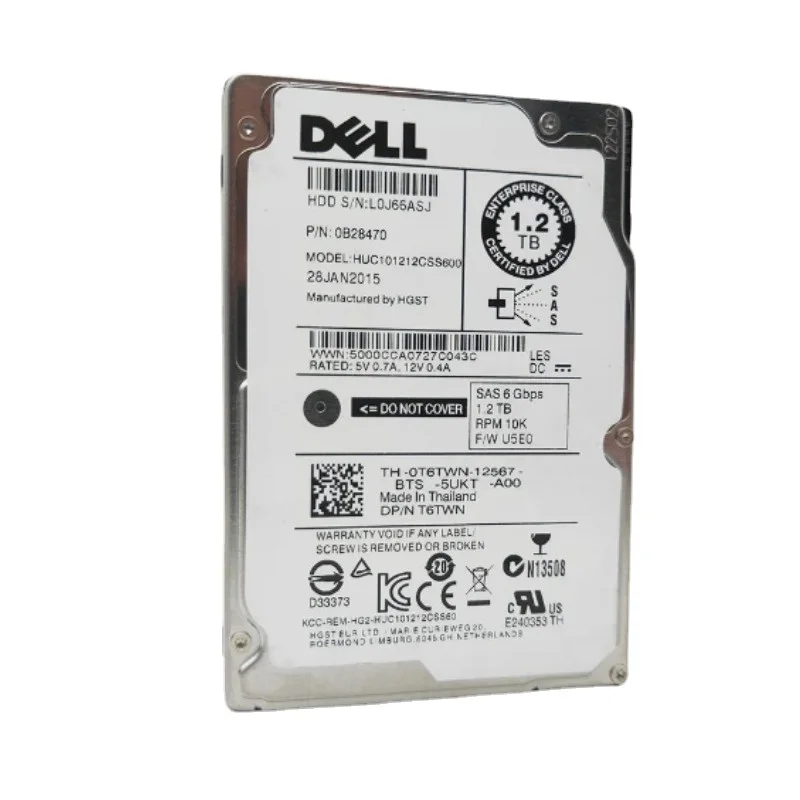 Original T6TWN FOR HGST Dell 1.2TB 10K 2.5" SAS 6.0GB/s Enterprise HDD HUC101212CSS600 hard drive 0B28470 0T6TWN 98%New
Original T6TWN FOR HGST Dell 1.2TB 10K 2.5" SAS 6.0GB/s Enterprise HDD HUC101212CSS600 hard drive 0B28470 0T6TWN 98%New