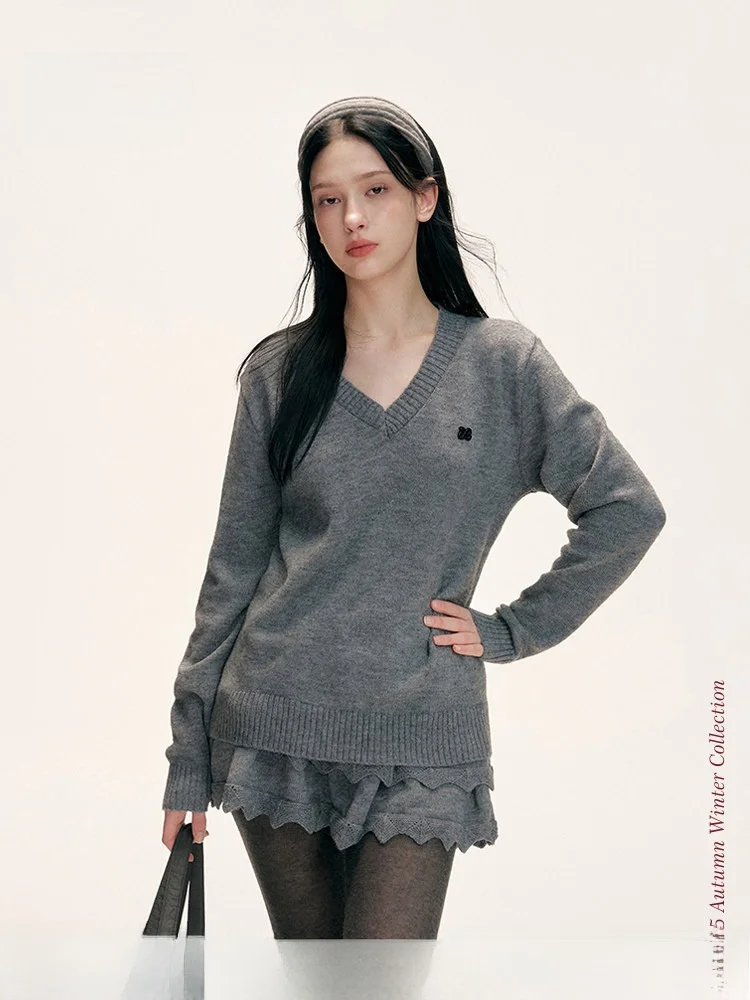Liilou Geeks Chic Wool Blend V-neck Knitted Sweater Double Layer Cake Skirt Set Casual Style Four Seasons Adult Women's Fashion
Liilou Geeks Chic Wool Blend V-neck Knitted Sweater Double Layer Cake Skirt Set Casual Style Four Seasons Adult Women's Fashion