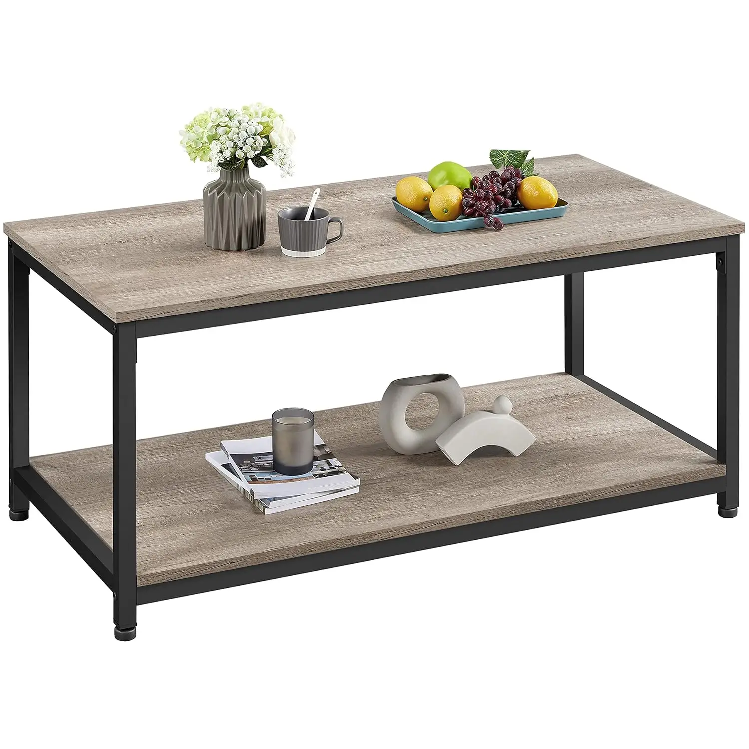 39.5" 2-Tier Coffee Table Storage Shelf Industrial Gray Wood Center Living Room Small Space, Customized
39.5" 2-Tier Coffee Table Storage Shelf Industrial Gray Wood Center Living Room Small Space, Customized