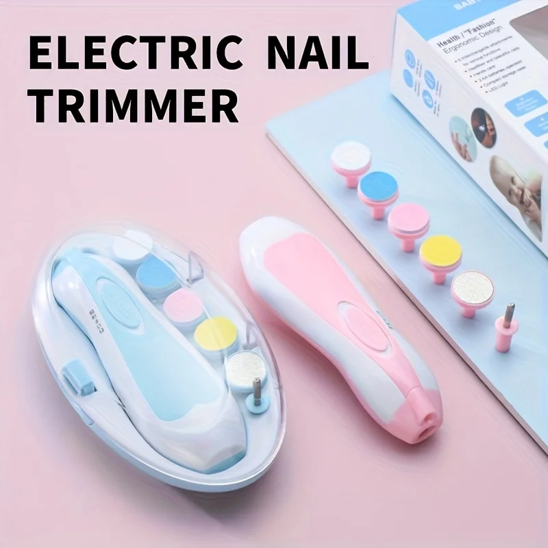 7-in-1 Baby Electrical Nail Trimmer with Portable Case, Safe Nail Clipper Set with 5 Extra Grinding Heads and LED Light, Newborn Nail Polishing Tool Set, Grooming Kit, Suitable for Adults Also-Put in 2-AA Batteries Before Use( No Batteries Included)
7-in-1 Baby Electrical Nail Trimmer with Portable Case, Safe Nail Clipper Set with 5 Extra Grinding Heads and LED Light, Newborn Nail Polishing Tool Set, Grooming Kit, Suitable for Adults Also-Put in 2-AA Batteries Before Use( No Batteries Included)
