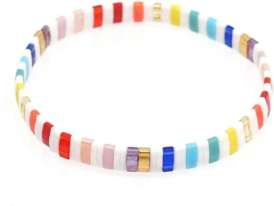 Sonateomber Tila Flat Beaded Stretch Bracelets for Women Colorful Beads Stack Bracelet
Sonateomber Tila Flat Beaded Stretch Bracelets for Women Colorful Beads Stack Bracelet