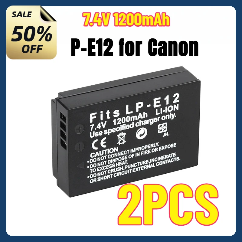 2PCS 7.4V 1200mAh Camera Battery LP-E12 LPE12 for Canon Rebel SL1 100D Kiss X7 EOS-M EOS M M2 EOS M10 M50 M100 Digital Batteries
2PCS 7.4V 1200mAh Camera Battery LP-E12 LPE12 for Canon Rebel SL1 100D Kiss X7 EOS-M EOS M M2 EOS M10 M50 M100 Digital Batteries