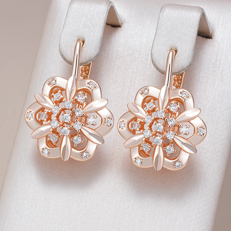 Kinel Hot Crystal Flower Ethnic Bride Drop Earrings for Women 585 Rose Gold Color With Natural Zircon Accessories Daily Jewelry
Kinel Hot Crystal Flower Ethnic Bride Drop Earrings for Women 585 Rose Gold Color With Natural Zircon Accessories Daily Jewelry