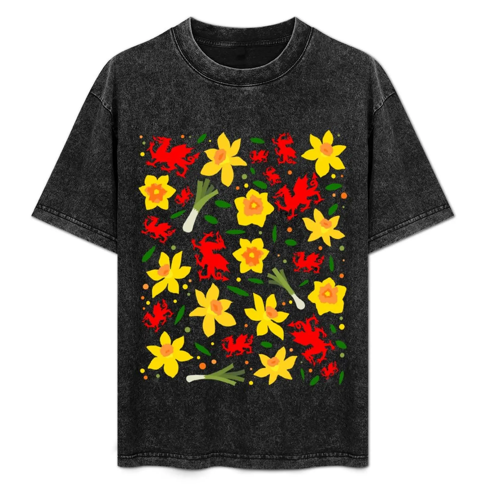 Wales Floral Pattern - Welsh Dragon, Daffodils and Leek T-Shirt Stylish Print Short Sleeve Tee
Wales Floral Pattern - Welsh Dragon, Daffodils and Leek T-Shirt Stylish Print Short Sleeve Tee