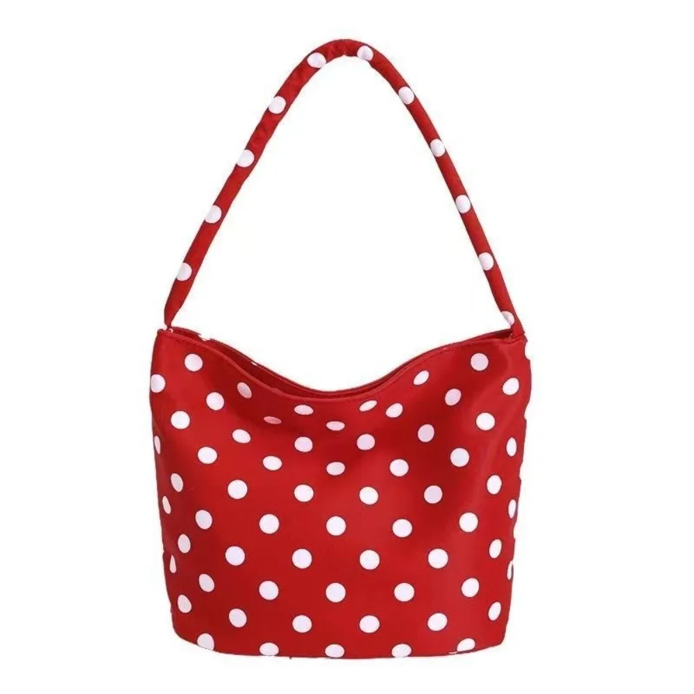 Simple Design Sweet Polka Dot Shoulder Bag Large Capacity Lightweight Nylon Tote Bag Durable Candy Color Bucket Handbag Travel
Simple Design Sweet Polka Dot Shoulder Bag Large Capacity Lightweight Nylon Tote Bag Durable Candy Color Bucket Handbag Travel