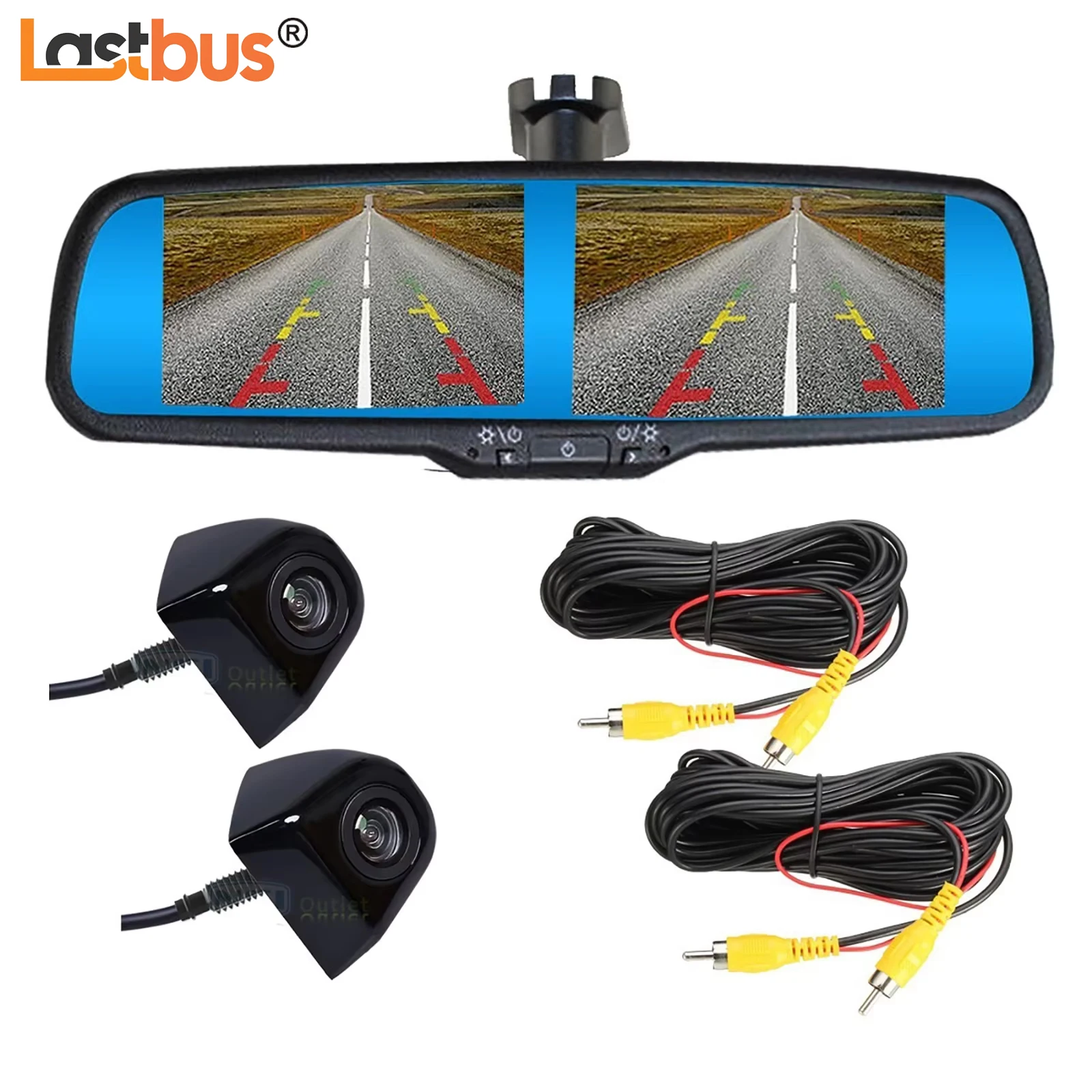 Lastbus HD 4.3" Dual Split Screen Mirror Monitor+2XCar Front Side Rear View Reverse Cameras For Toyota Honda Jeep Ford Cars
Lastbus HD 4.3" Dual Split Screen Mirror Monitor+2XCar Front Side Rear View Reverse Cameras For Toyota Honda Jeep Ford Cars