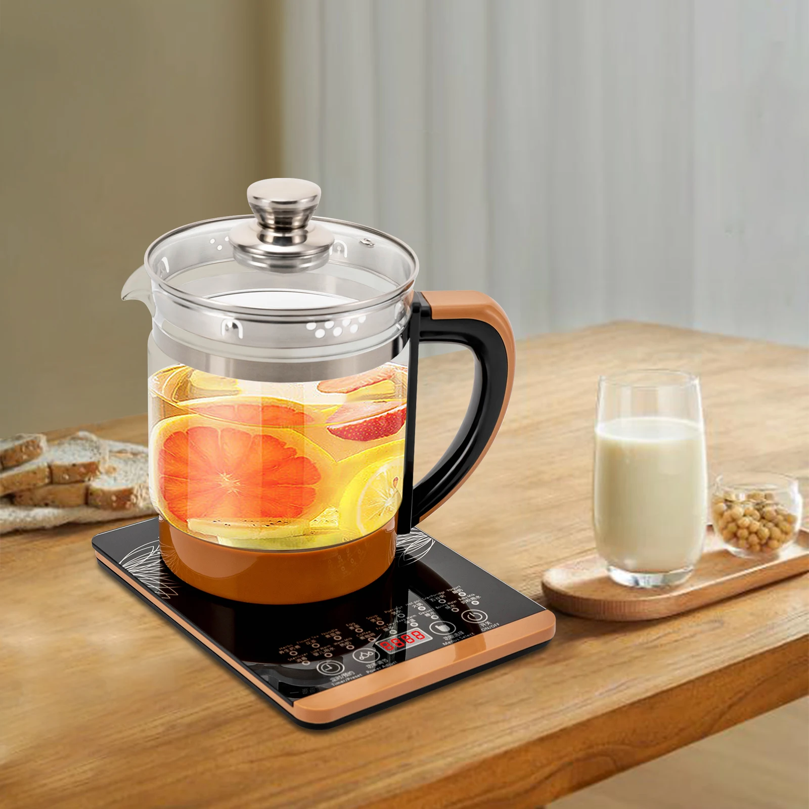 Electric Glass Kettle, 1.8L Electric Kettle with 18 Cooking Modes, Tea Infuser Filter and Egg Steamer Rack, for Tea Coffee Soup
Electric Glass Kettle, 1.8L Electric Kettle with 18 Cooking Modes, Tea Infuser Filter and Egg Steamer Rack, for Tea Coffee Soup