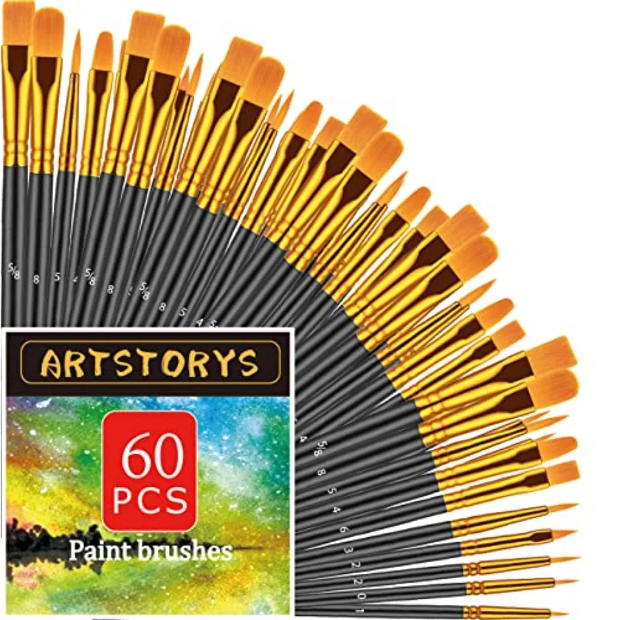 Paint Brushes Set, 60 Pcs Paint Brushes for Acrylic Painting, Oil Watercolor Acrylic Paint Brush, Artist Paintbrushes for Body
Paint Brushes Set, 60 Pcs Paint Brushes for Acrylic Painting, Oil Watercolor Acrylic Paint Brush, Artist Paintbrushes for Body