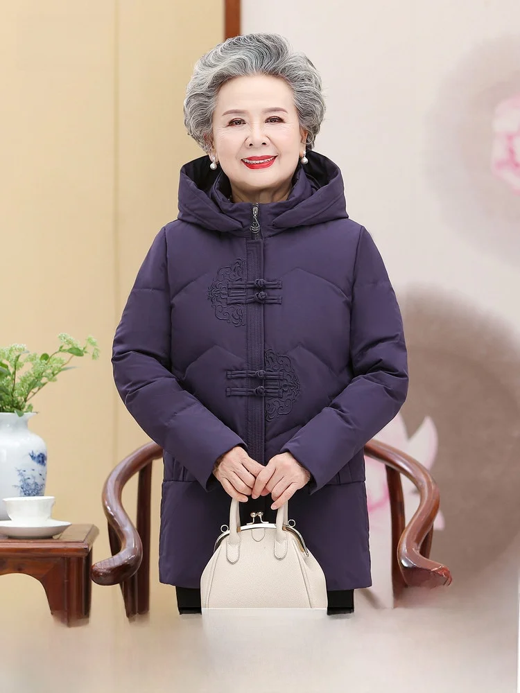 Warm Chinese Style Mid-Length down Jacket for Women Snowflake Design Detachable Hood Long Sleeve Urban Casual Outerwear
Warm Chinese Style Mid-Length down Jacket for Women Snowflake Design Detachable Hood Long Sleeve Urban Casual Outerwear
