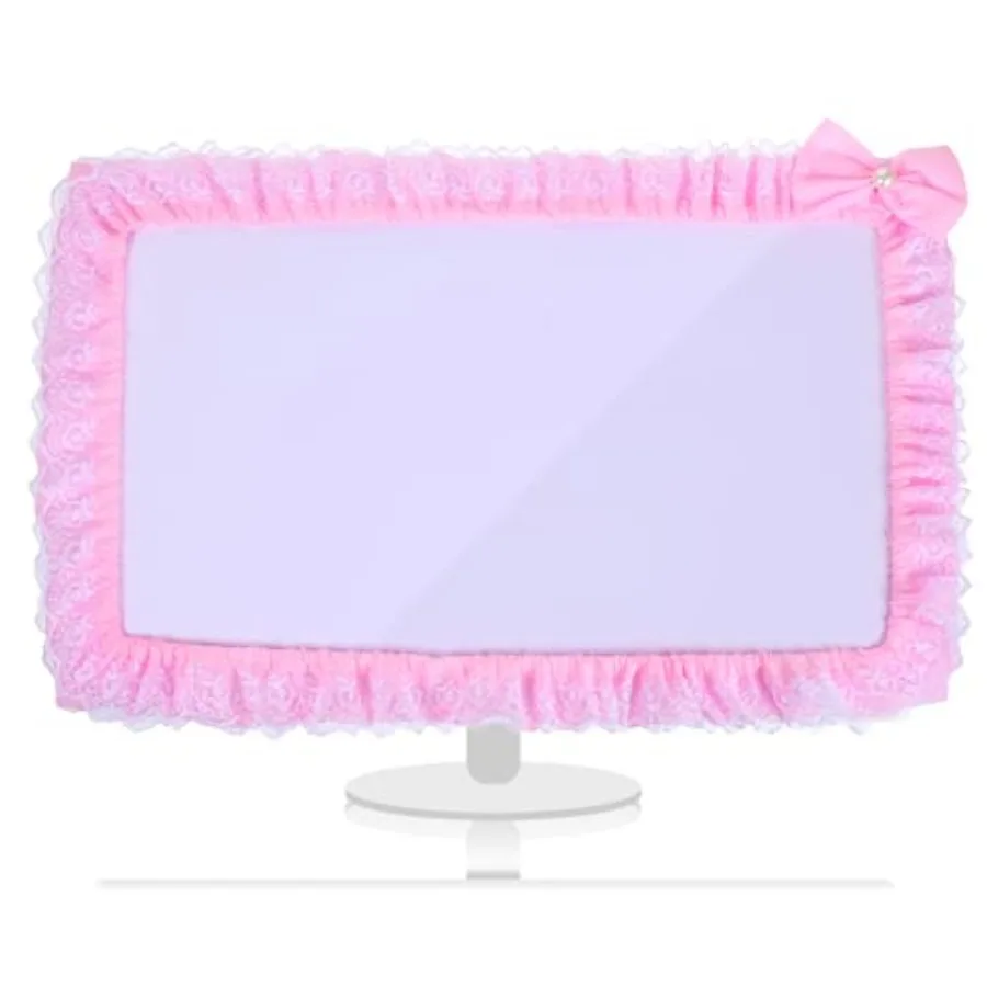 23''-27'' Pink Monitor Cover, Cute Computer Monitor Covers with Bow-Knot, Lace Fabric, Monitor Dust Cover, TV Monitors Covers,
23''-27'' Pink Monitor Cover, Cute Computer Monitor Covers with Bow-Knot, Lace Fabric, Monitor Dust Cover, TV Monitors Covers,