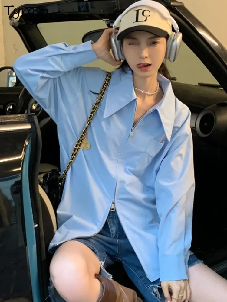 Shirts Women Minimalist Pure Loose Classic Retro Casual All-match Fashion Korean Style Design Pockets Basic Ladies Daily Spring
Shirts Women Minimalist Pure Loose Classic Retro Casual All-match Fashion Korean Style Design Pockets Basic Ladies Daily Spring