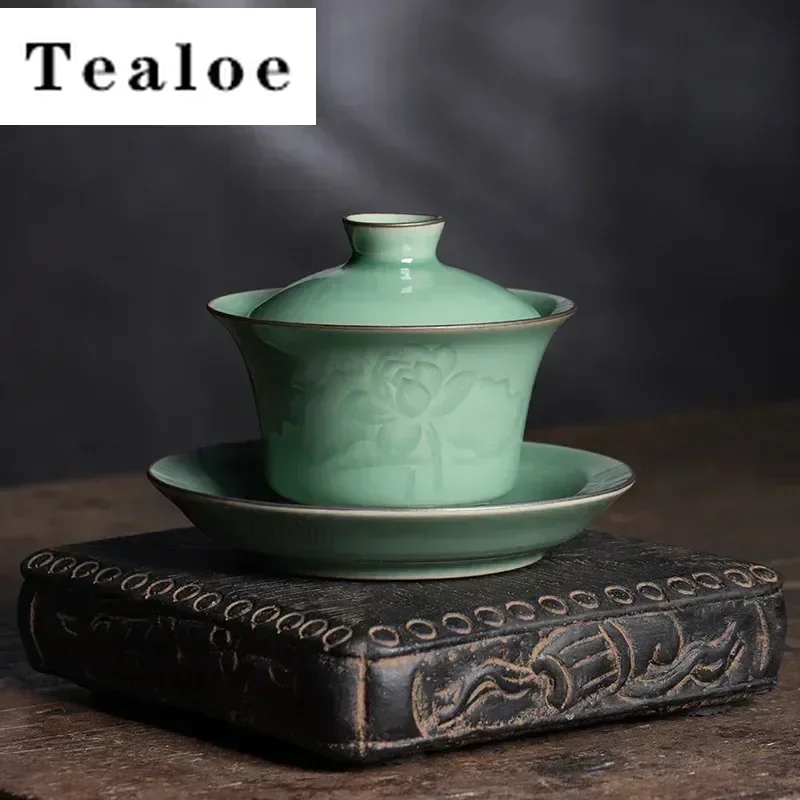 110ml Creative Longquan Celadon Gaiwan Handmade Carved Lotus Three Talent Cover .bowl Chinese Tea Soaking Bowl Kungfu Tea Gifts
110ml Creative Longquan Celadon Gaiwan Handmade Carved Lotus Three Talent Cover .bowl Chinese Tea Soaking Bowl Kungfu Tea Gifts