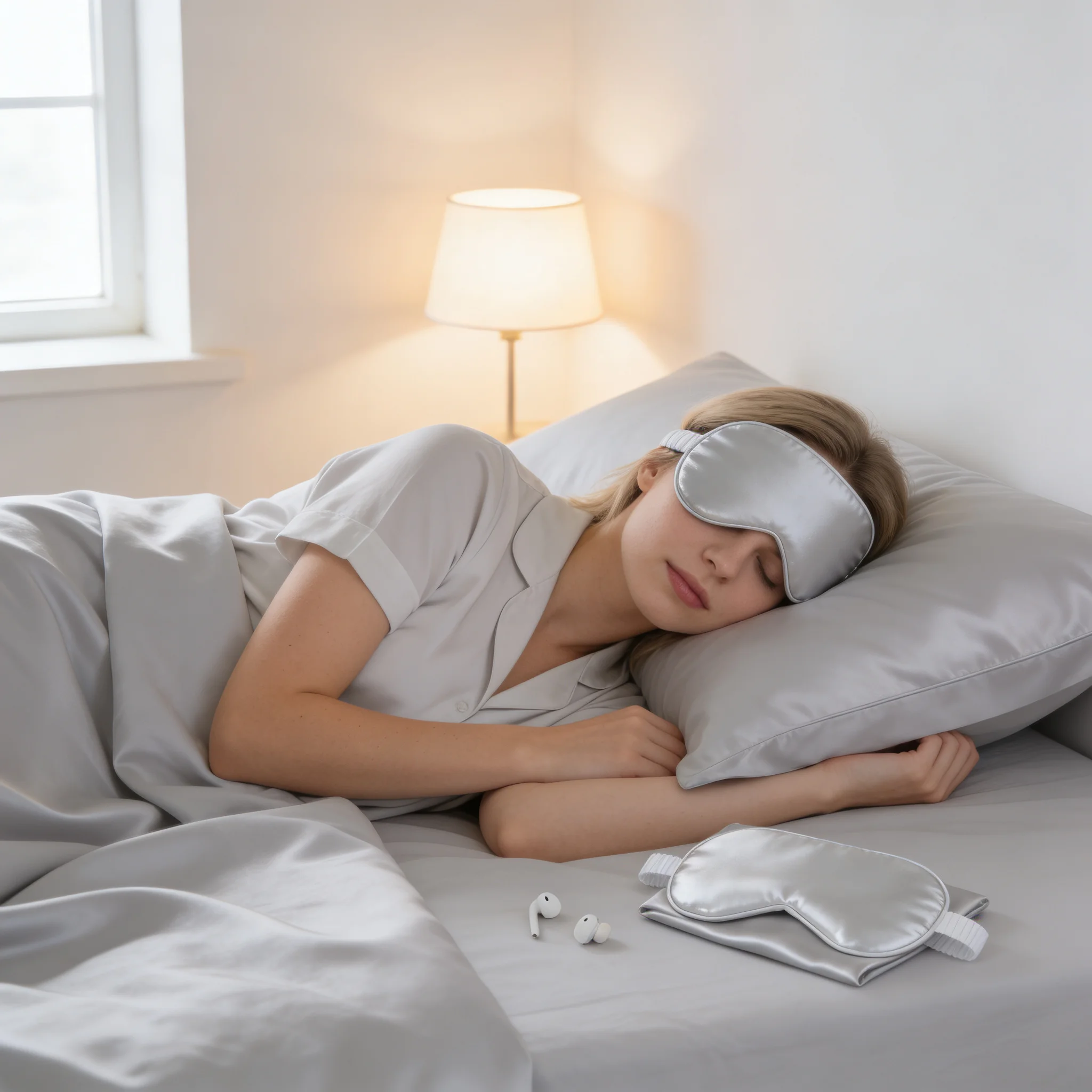 Sleep Eye Mask, Imitation Silk, Silver, Bedroom Sleep, Light Blocking, Soft, Unisex Free storage bag
Sleep Eye Mask, Imitation Silk, Silver, Bedroom Sleep, Light Blocking, Soft, Unisex Free storage bag