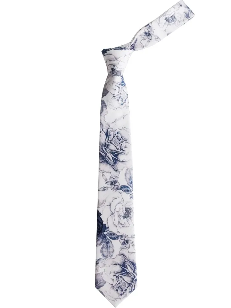 High Quality Men Women Gift Designer Vintage White Blue Print Satin Ties For Shirt Boy Girls Performance Necktie Tie TB598
High Quality Men Women Gift Designer Vintage White Blue Print Satin Ties For Shirt Boy Girls Performance Necktie Tie TB598