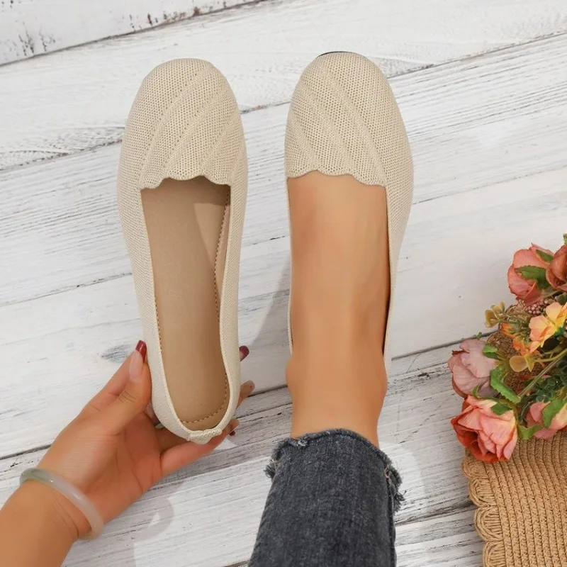Women Casual Knitted Ballet Flats Scalloped Round Toe Mesh Breathable Slip on Lightweight Comfort Daily Walking Footwear Shoes
Women Casual Knitted Ballet Flats Scalloped Round Toe Mesh Breathable Slip on Lightweight Comfort Daily Walking Footwear Shoes