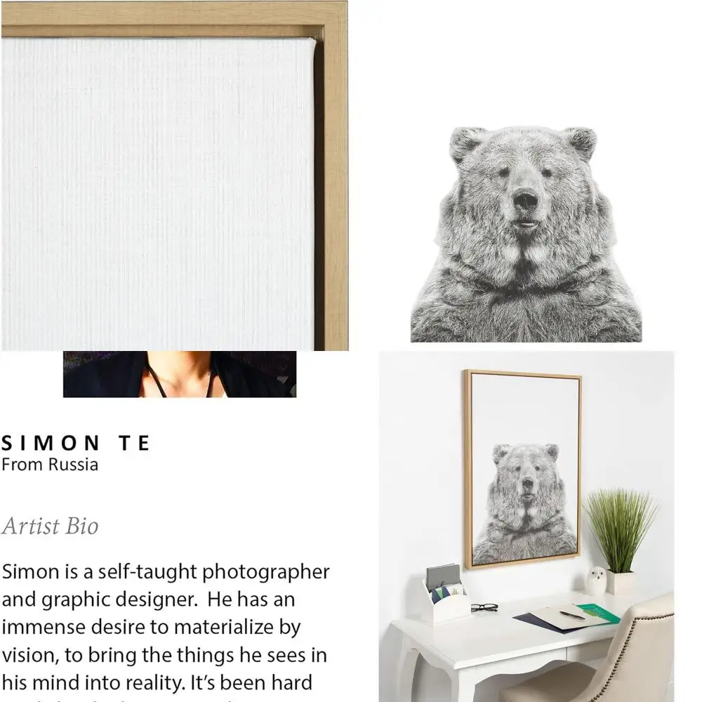 Simon Te Tai's 23x33 Natural Canvas, Kate and Laurel Sylvie Bear Animal Print Wall Art
Simon Te Tai's 23x33 Natural Canvas, Kate and Laurel Sylvie Bear Animal Print Wall Art