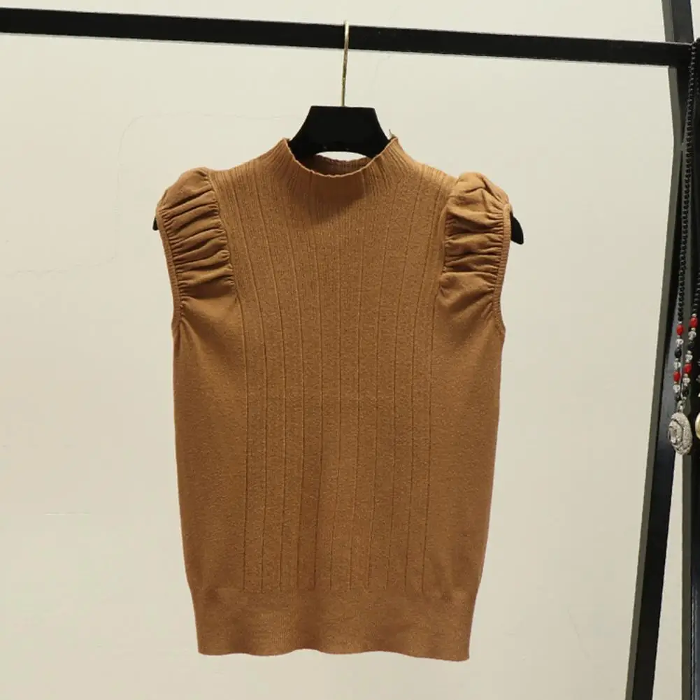 Women Vest Lightweight Women Summer Tops Stylish Women's Sleeveless Pleated Tank Top for Daily Wear Solid Color Half High Collar
Women Vest Lightweight Women Summer Tops Stylish Women's Sleeveless Pleated Tank Top for Daily Wear Solid Color Half High Collar