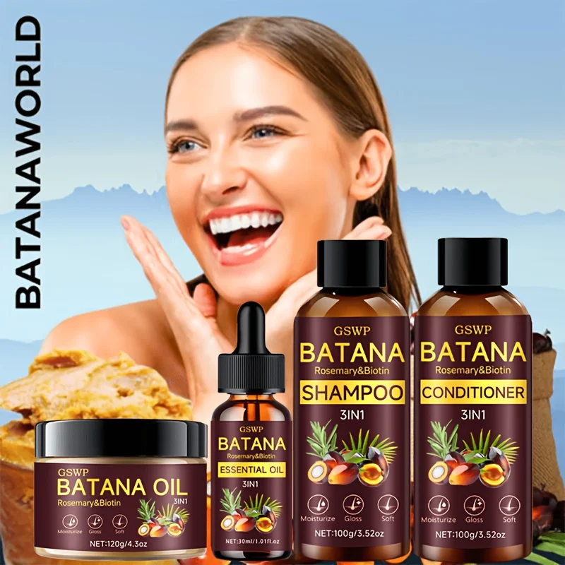 GSWP 4pcsBatana Oil Shampoo,Conditionerand,cream,Hair Oil Set.Complete hair careregimen: Gently cleanses.
GSWP 4pcsBatana Oil Shampoo,Conditionerand,cream,Hair Oil Set.Complete hair careregimen: Gently cleanses.