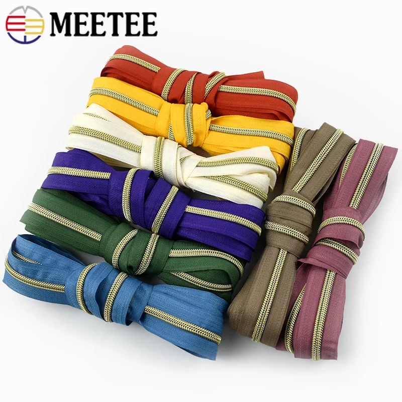 10/20M Meetee 5# Gold Teeth Nylon Zippers Tapes Continuous Zipper for Sewing Garment Zip Repair Kits Bags Replacement Zips Roll
10/20M Meetee 5# Gold Teeth Nylon Zippers Tapes Continuous Zipper for Sewing Garment Zip Repair Kits Bags Replacement Zips Roll