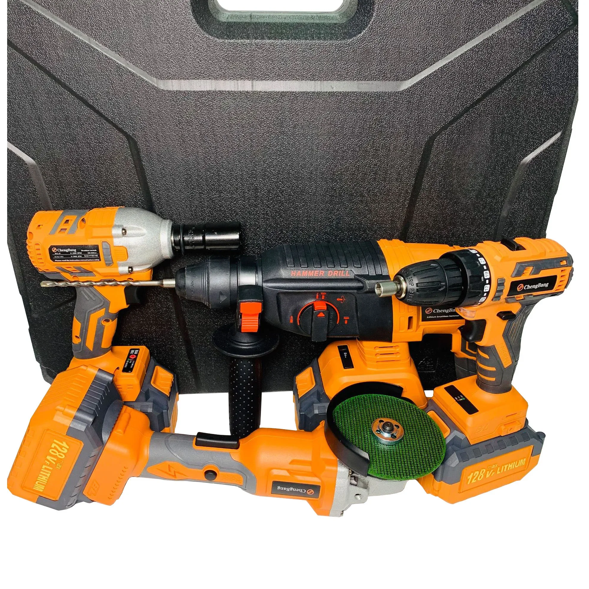 Set of 4pcs Power Tools Kits Portable Lithium Electric Hammer Drill Brushless Angle Grinder Cordless Wrench Combination Tool Set
Set of 4pcs Power Tools Kits Portable Lithium Electric Hammer Drill Brushless Angle Grinder Cordless Wrench Combination Tool Set