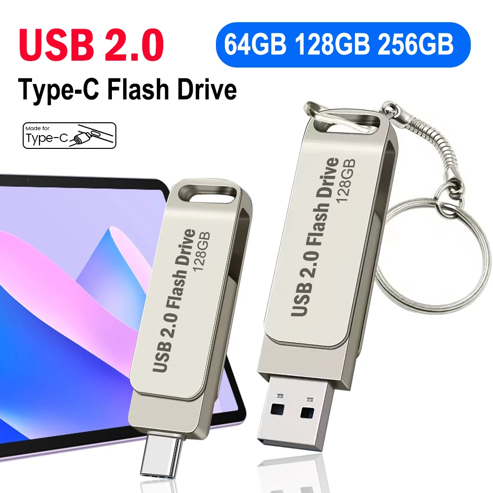 2 IN 1 Type-C Pen Drive High Speed USB 2.0 Flash Drive OTG Pen Drive 128GB 8GB 4GB USB Memory Stick 16GB Pendrive with Key Chain
2 IN 1 Type-C Pen Drive High Speed USB 2.0 Flash Drive OTG Pen Drive 128GB 8GB 4GB USB Memory Stick 16GB Pendrive with Key Chain