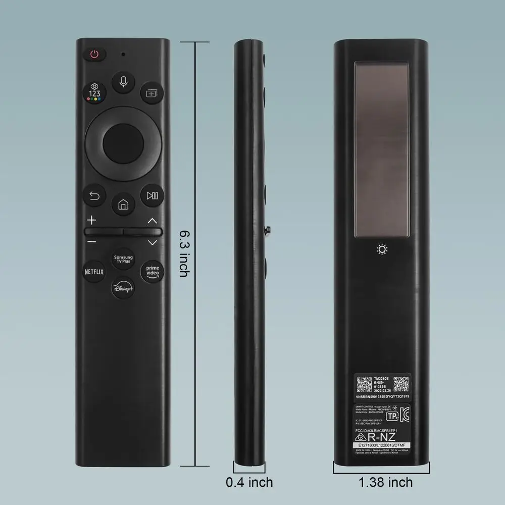 BN59-01385A Solar Voice Remote Control Replacement for Samsung Smart TVs 4k Q6F -Q7F -Q7C -Q8F -Q9F Series.
BN59-01385A Solar Voice Remote Control Replacement for Samsung Smart TVs 4k Q6F -Q7F -Q7C -Q8F -Q9F Series.