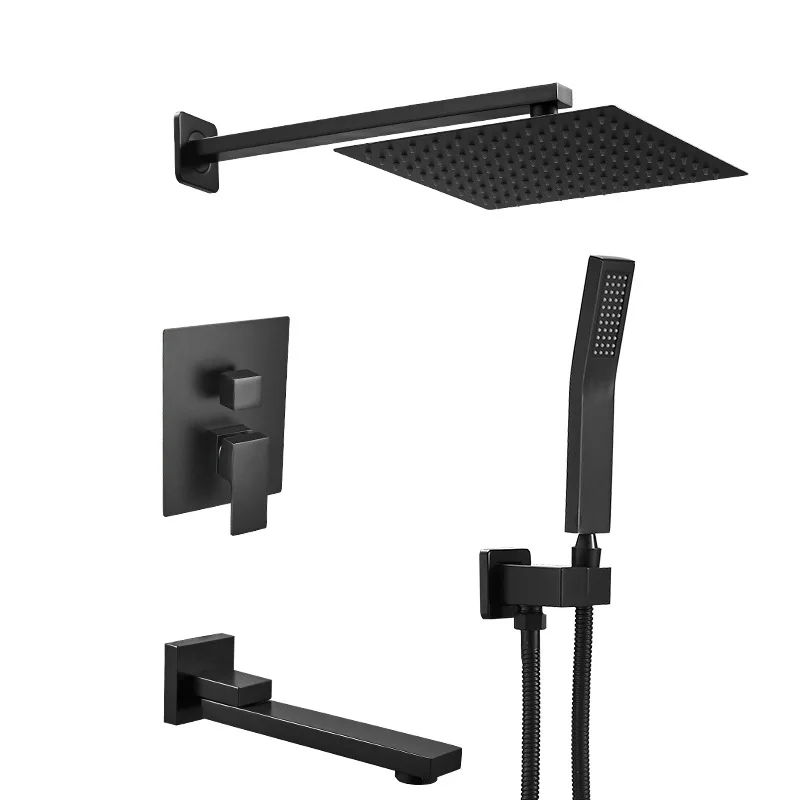 Luxury Modern Bathroom Brass Shower Mixer Concealed Square Shower Set Factory Rainfall Bathroom Shower System Without Slide Bar
Luxury Modern Bathroom Brass Shower Mixer Concealed Square Shower Set Factory Rainfall Bathroom Shower System Without Slide Bar