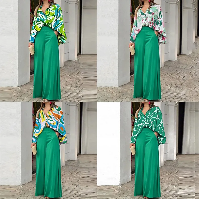 Casual Blouse Long Sleeve V Neck Printed Blouses Oversized Abstract Print Slit High Waist Green Pants Shirt Button Front
Casual Blouse Long Sleeve V Neck Printed Blouses Oversized Abstract Print Slit High Waist Green Pants Shirt Button Front