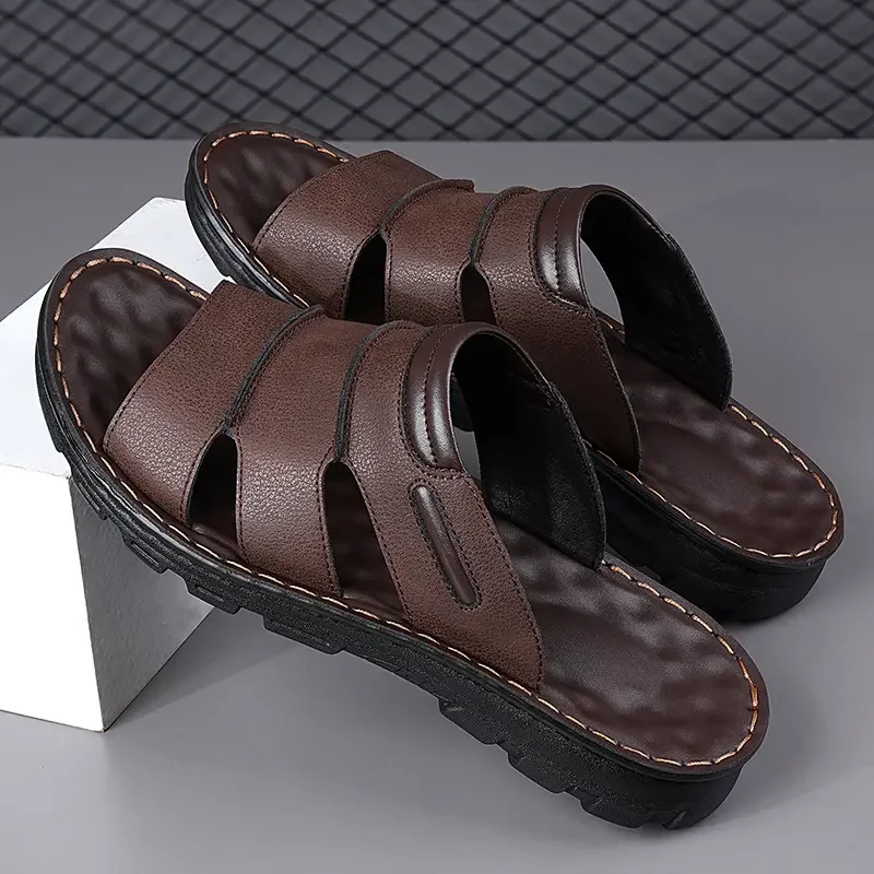 Men's Brown Genuine Leather Open-Toe Sandals, Handcrafted Breathable Casual Outdoor Shoes, Large Size All-Season Beach & Daily Walking Footwear
Men's Brown Genuine Leather Open-Toe Sandals, Handcrafted Breathable Casual Outdoor Shoes, Large Size All-Season Beach & Daily Walking Footwear