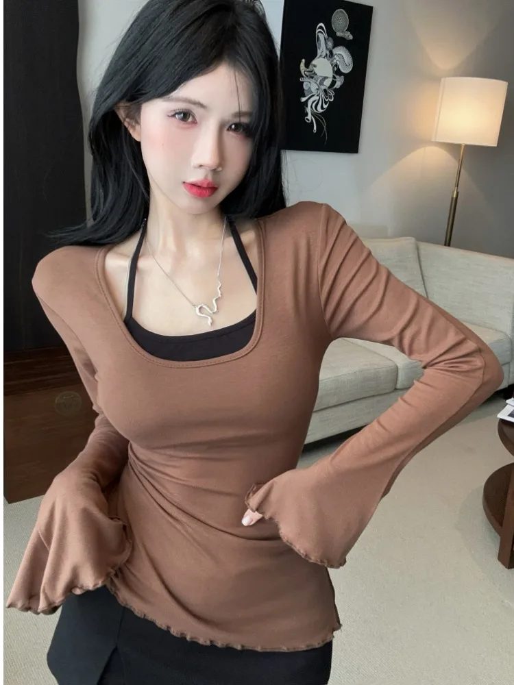 Early Autumn Women's Long Sleeve Fleece Lined T-Shirt Set with Split And Halter Neck Base Shirt And Flared Sleeve Inner Wear
Early Autumn Women's Long Sleeve Fleece Lined T-Shirt Set with Split And Halter Neck Base Shirt And Flared Sleeve Inner Wear